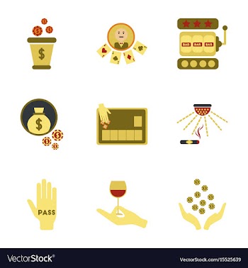 Assembly flat icons poker game vector image