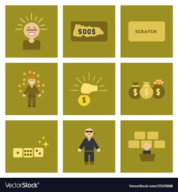 Assembly flat icons poker game vector image