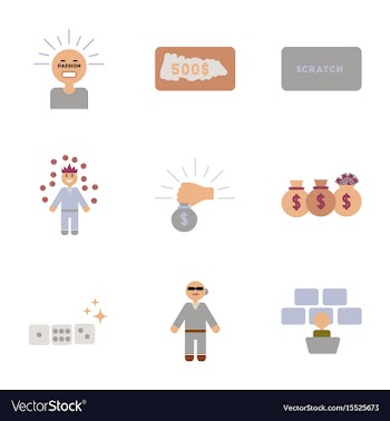 Assembly flat icons poker game vector image