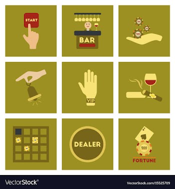 Assembly flat icons poker game vector image
