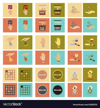 Assembly flat icons poker game vector image