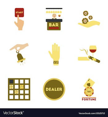 Assembly flat icons poker game vector image