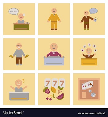 Assembly flat icons poker game vector image