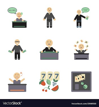 Assembly flat icons poker game vector image