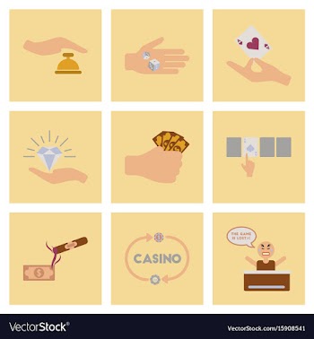 Assembly flat icons poker game vector image