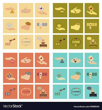 Assembly flat icons poker game vector image