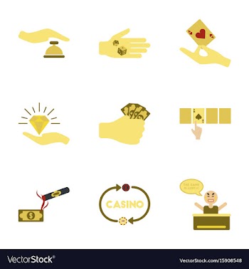 Assembly flat icons poker game vector image