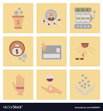 Assembly flat icons poker game vector image