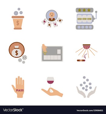 Assembly flat icons poker game vector image