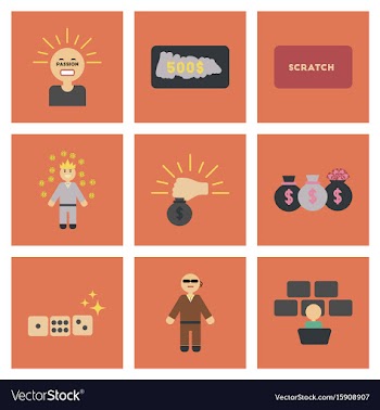 Assembly flat icons poker game vector image