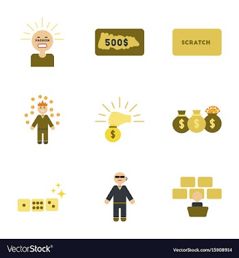 Assembly flat icons poker game vector image