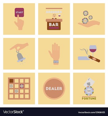 Assembly flat icons poker game vector image
