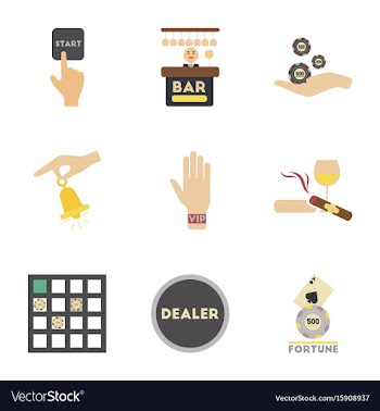 Assembly flat icons poker game vector image