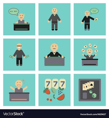 Assembly flat icons poker game vector image