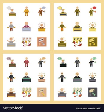 Assembly flat icons poker game vector image