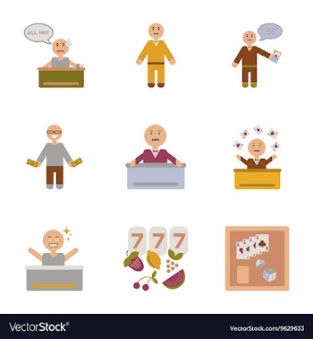Assembly flat icons poker game vector image