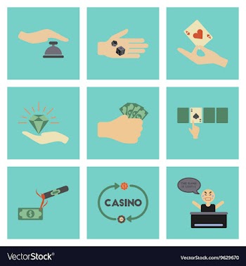 Assembly flat icons poker game vector image