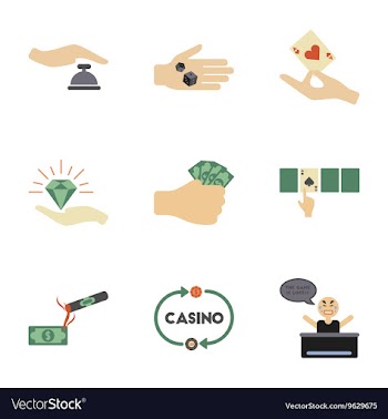 Assembly flat icons poker game vector image