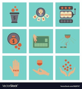 Assembly flat icons poker game vector image