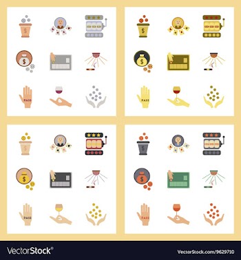 Assembly flat icons poker game vector image