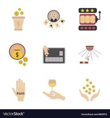 Assembly flat icons poker game vector image