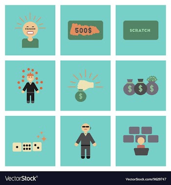 Assembly flat icons poker game vector image
