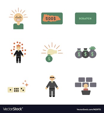 Assembly flat icons poker game vector image