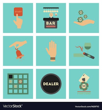 Assembly flat icons poker game vector image