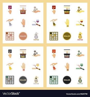 Assembly flat icons poker game vector image