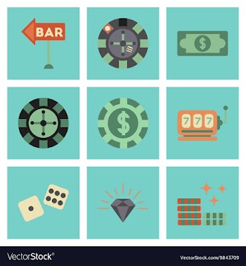 Assembly flat icons poker game vector image