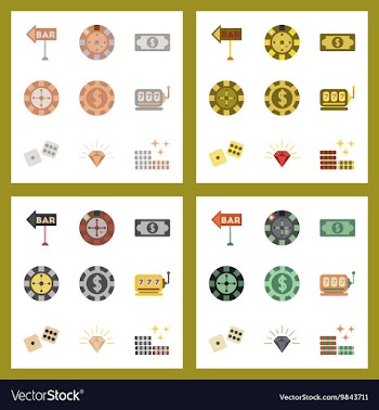 Assembly flat icons poker game vector image