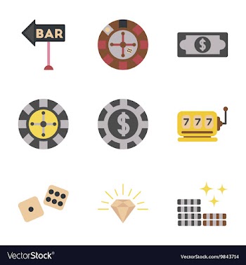 Assembly flat icons poker game vector image