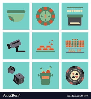 Assembly flat icons poker game vector image