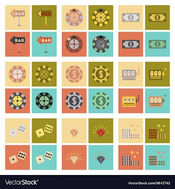 Assembly flat icons poker game vector image