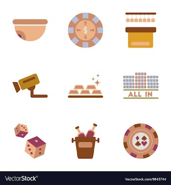 Assembly flat icons poker game vector image