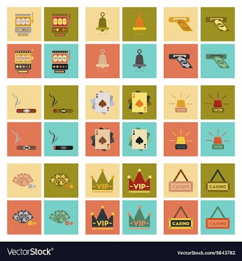 Assembly flat icons poker game vector image