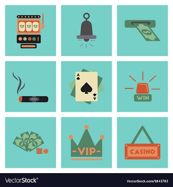 Assembly flat icons poker game vector image