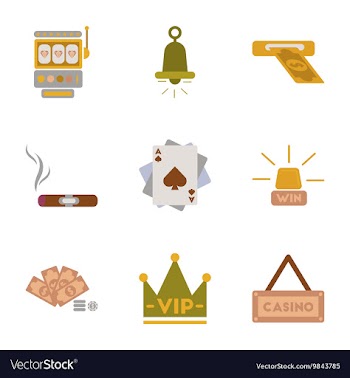 Assembly flat icons poker game vector image