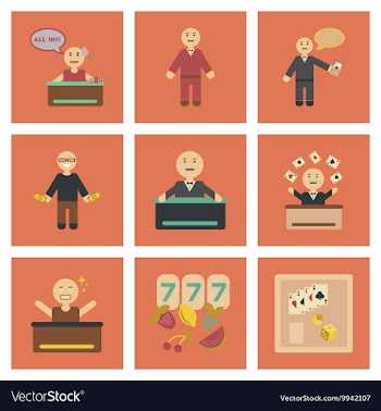 Assembly flat icons poker game vector image