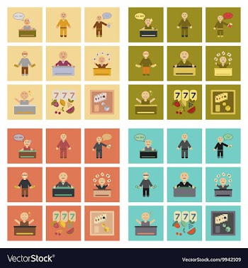 Assembly flat icons poker game vector image