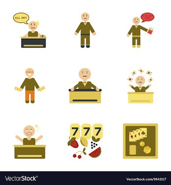 Assembly flat icons poker game vector image