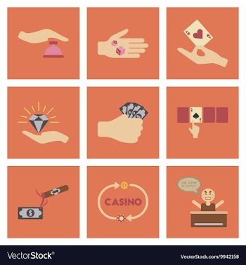 Assembly flat icons poker game vector image