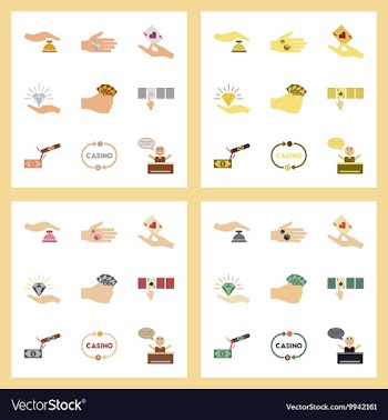 Assembly flat icons poker game vector image