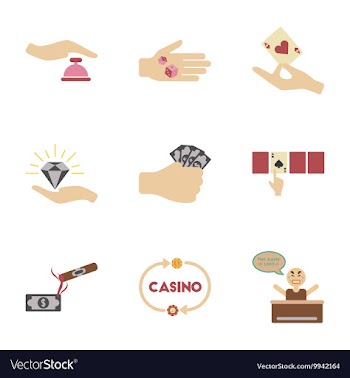 Assembly flat icons poker game vector image