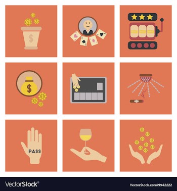 Assembly flat icons poker game vector image