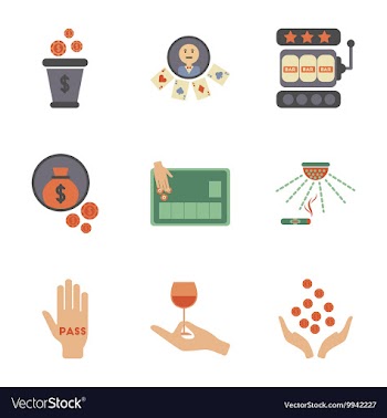 Assembly flat icons poker game vector image