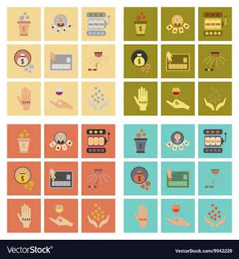 Assembly flat icons poker game vector image