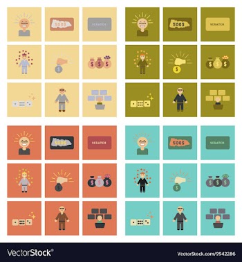 Assembly flat icons poker game vector image