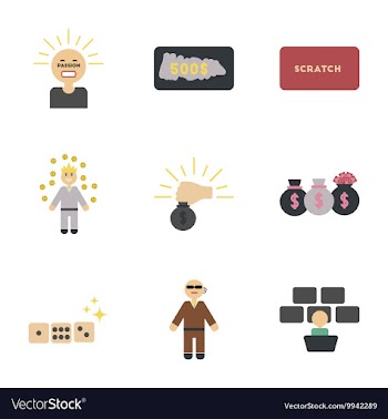 Assembly flat icons poker game vector image