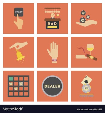 Assembly flat icons poker game vector image